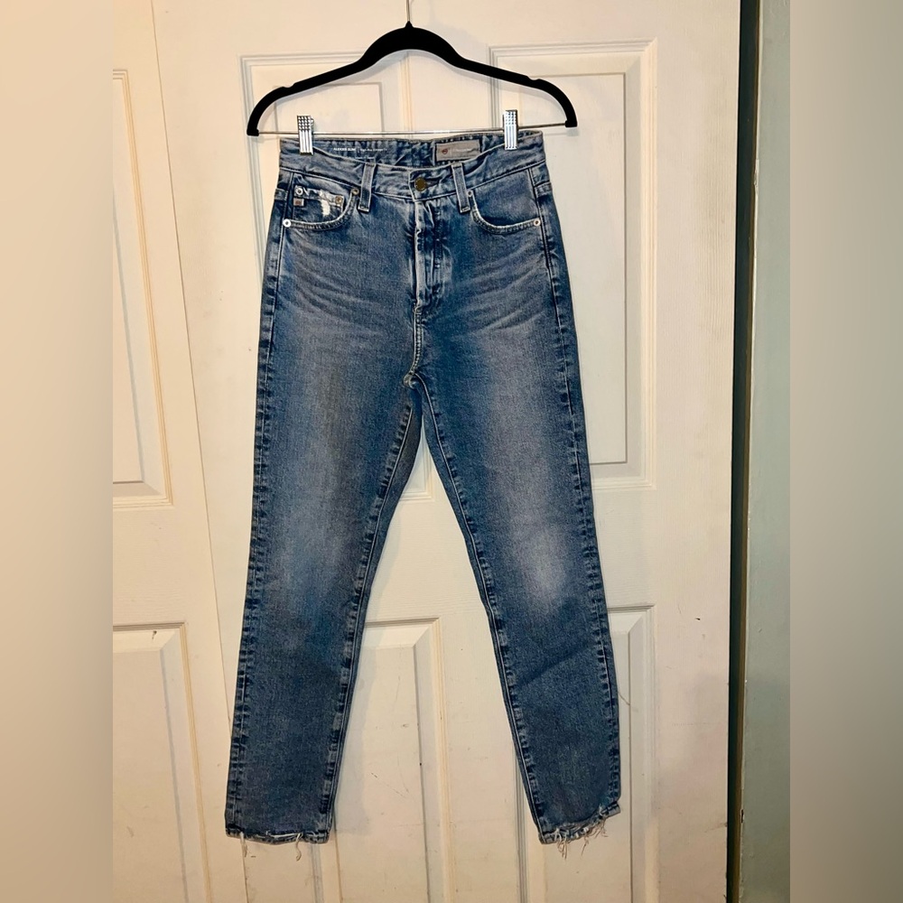 AG Alexxis Slim Jeans High Rise Vintage Wash Contour360 Raw Hem - Picture 6 of 9